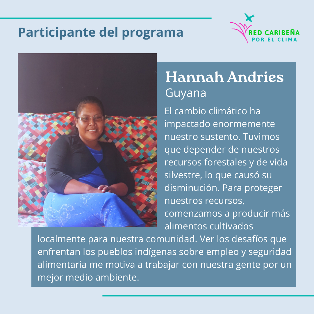 Hannah Andries - Participante del programa de Guyana
